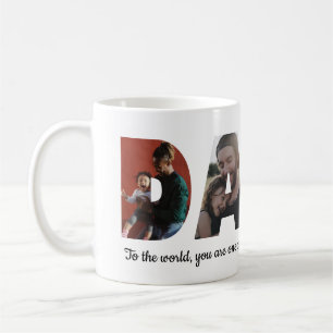 Mug Fête des pères personnalisée DADA 4 Photo Collage 