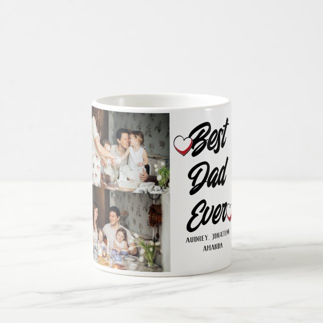 Mug Fête des pères personnalisée, deux photos collage  (Centre)