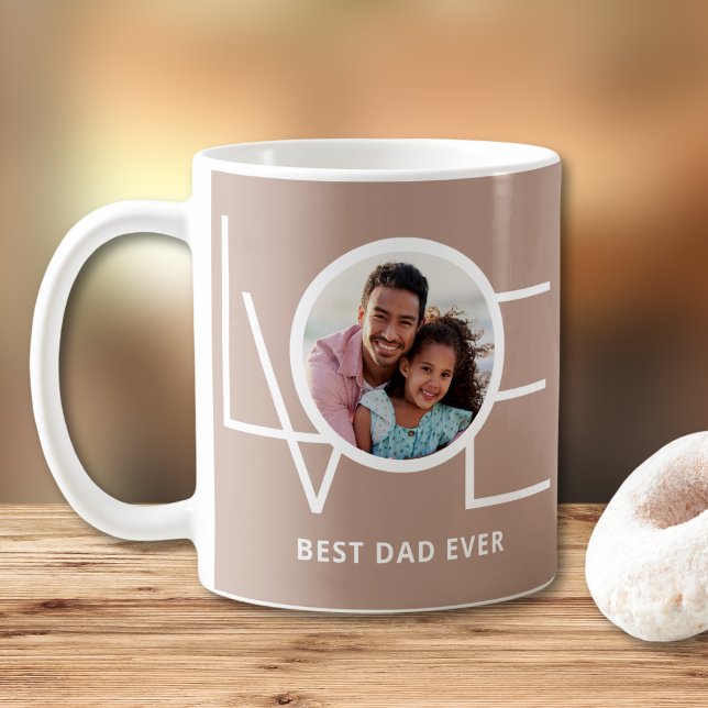 Mug Fête des pères photo moderne de Best Dad Ever (Créateur téléchargé)