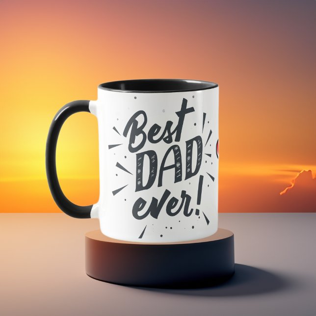 Mug Fête des pères photo moderne de Best Dad Ever (Créateur téléchargé)