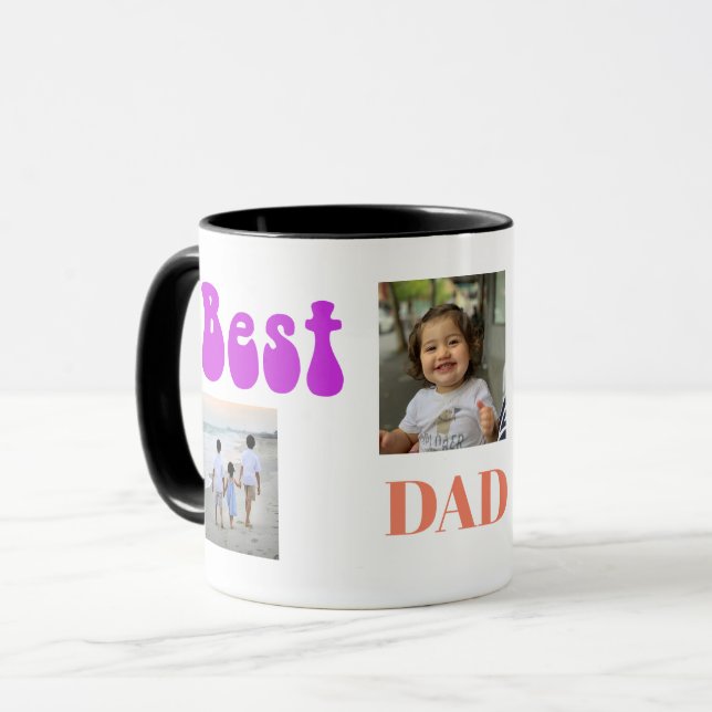 Mug Fête des pères Photos Grand-Pères Jour Texte moder (Devant gauche)