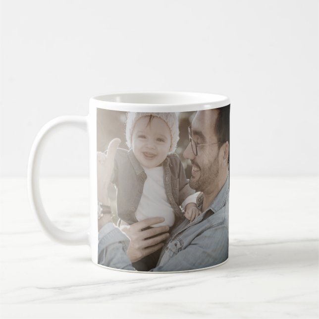 Mug fête des pères son père papa ajouter un texte phot (Gauche)