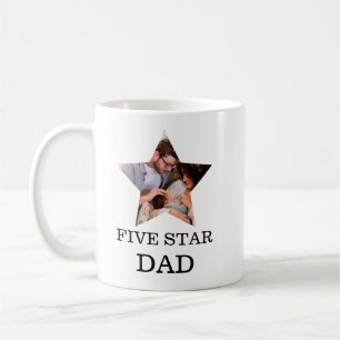 Mug Fête des pères unique moderne 5 étoiles Papa 1 pho