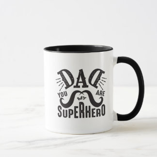Mug Fête des pères unique Papa Tu Es Mon Superhéros