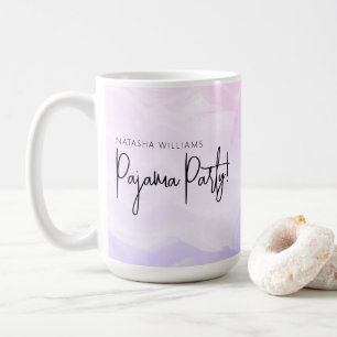 Mug Fête en Pyjama Pastel Rose Violet Moderne