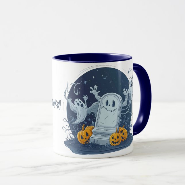 Mug Fête fantôme dans le cimetière (Devant droit)