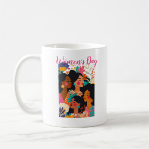 Mug Fête internationale des femmes rose florale