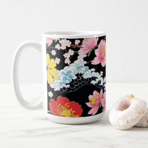 Mug Fête japonaise Fleurs de Sakura Seigaiha Moderne R