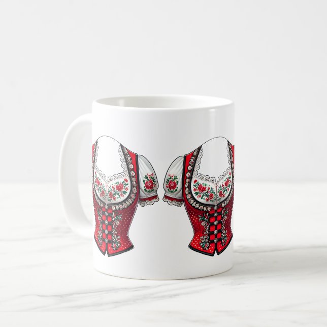 Mug Fête populaire rouge de Dirndl (Devant gauche)