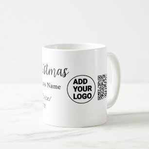 Mug Fêtes de Noël ajouter logo entreprise nom q r code