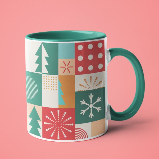 Mug Fêtes de Noël Géométriques modernes (Créateur téléchargé)
