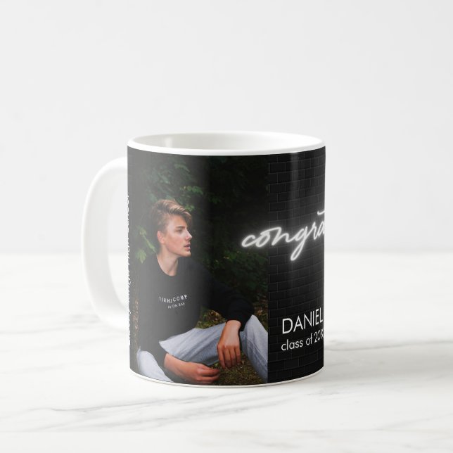 Mug Fêtes Diplômé Moderne Photo personnalisée (Devant gauche)