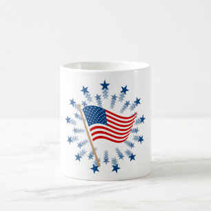 Mug Feu d'artifice en forme d'étoile Drapeau Américain