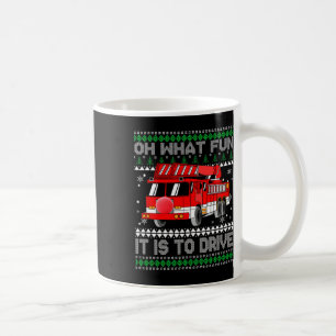 Mug Feu de Noël moche - Camion d'incendie