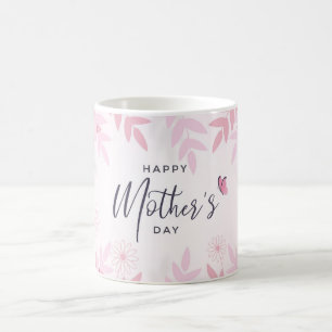 Mug Feuillage rose et papillons