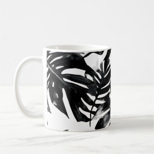 Mug 🖤 Feuillage Tropical Noir et Blanc 🌿