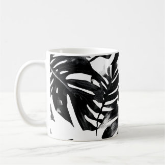 Mug 🖤 Feuillage Tropical Noir et Blanc 🌿