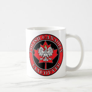 Mug Feuille canadienne polonaise ronde de Vancouver