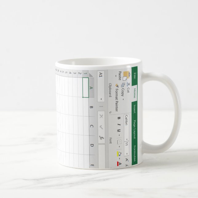 Mug Feuille de calcul d'Excel - vert (Droite)