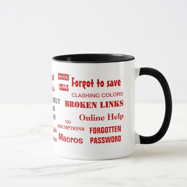Mug Feuille de calcul la plus drôle Mig Annoying Sweer (Droite)