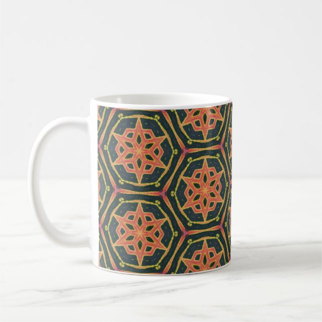 Mug Feuille de croton kaléidoscopique - "Facette" (Gauche)