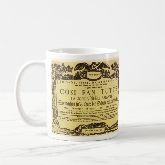Mug Feuille de lecture Così Fan Tutte (Mozart) (Gauche)