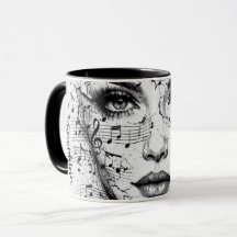 Feuille de musique personnalisée Art de visage Noi