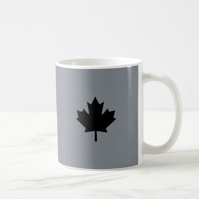 Mug Feuille d'érable noire canadienne gris (Droite)