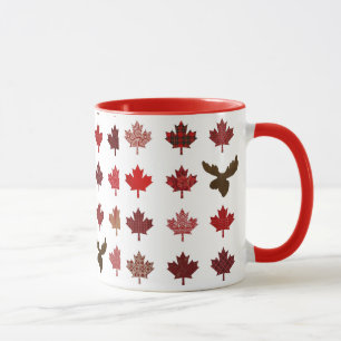Mug Feuille d'érable rouge canadienne (feuille et