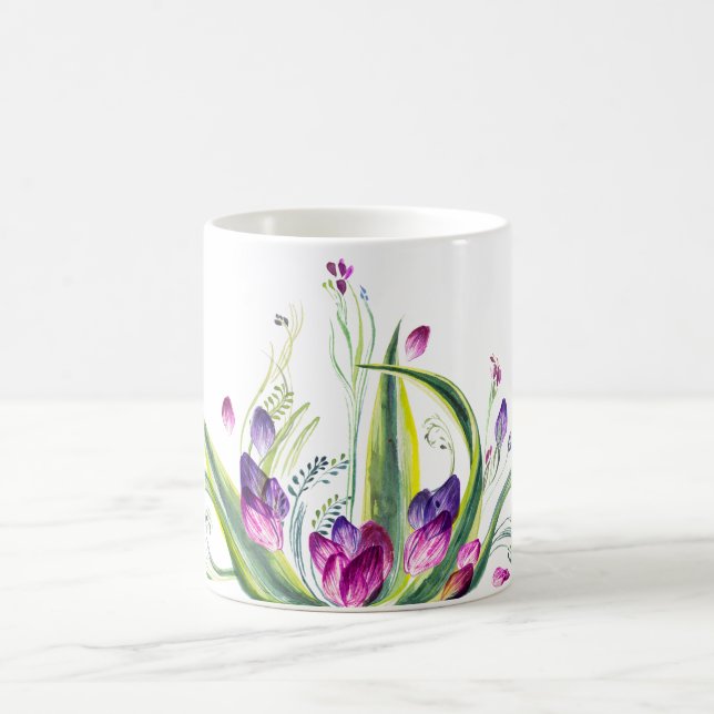 Mug Feuille et fleurs tropicaux pour l'heure du thé (Centre)