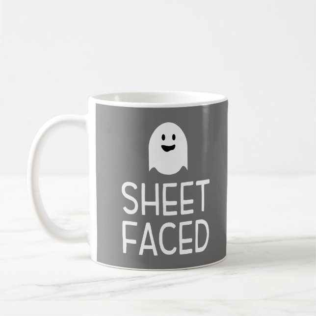 Mug Feuille Face à drôle fête d'Halloween avec un joli (Gauche)