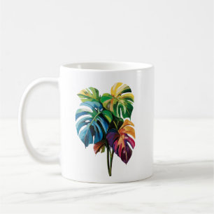 Mug feuille Monstera colorée