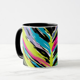 Mug Feuille tropicale Abstraite vibrante multicolore