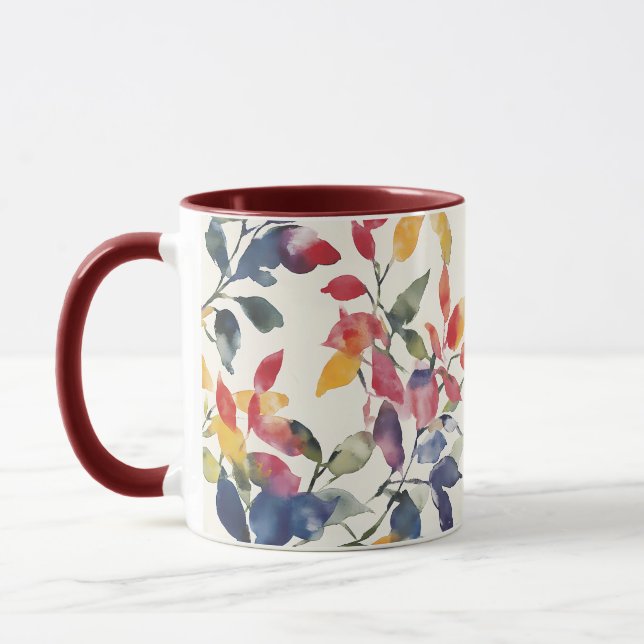 Mug Feuilles aquarelle (Gauche)