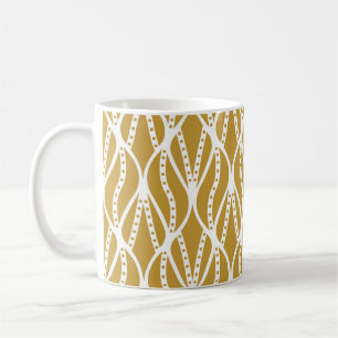Mug Feuilles Art Déco, motif classique sans couture.