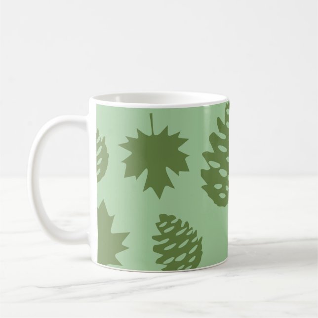 Mug Feuilles automnales et cônes de pin dans les tons  (Gauche)