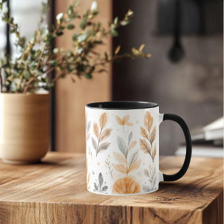 Mug Feuilles d'automne à l'aquarelle - Art botanique b