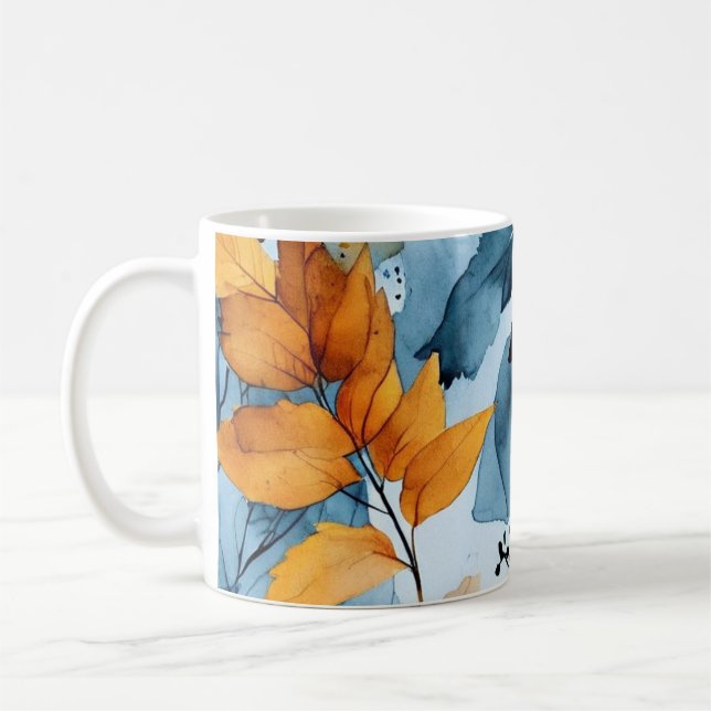 Mug Feuilles d'automne Aquarelle (Gauche)