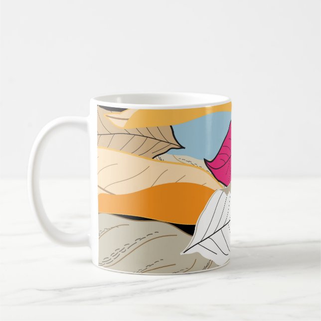 Mug Feuilles d'automne colorées, motif sans soudure. (Gauche)