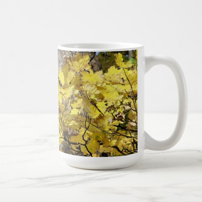 MUG FEUILLES D'AUTOMNE JAUNE (Droite)