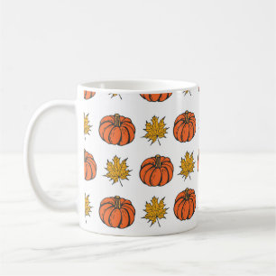 Mug Feuilles d'automne : Motif Citrouille à main