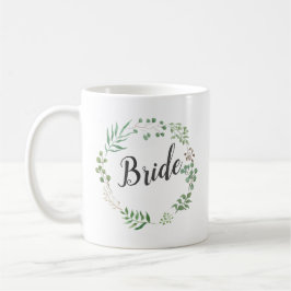 Mug Feuilles de couronne vert botanique | Mariée
