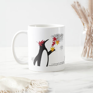 Mug Feuilles de érable d'automne et manchot drôle