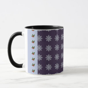 Mug Feuilles de houx flocons de neige hivernaux Noël s