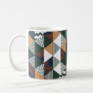 Mug Feuilles de palmiers géométriques, motif à la mode