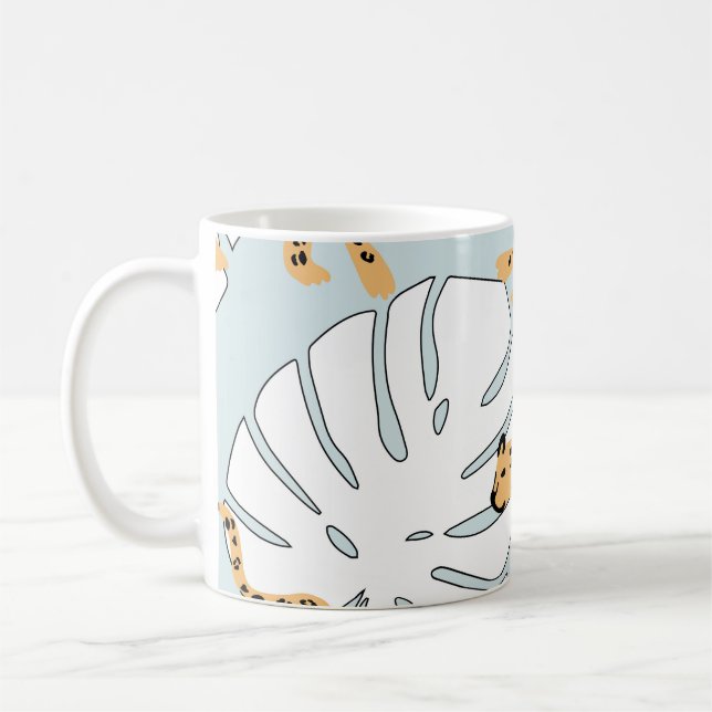 Mug Feuilles de palmiers léopards tropicaux, e (Gauche)