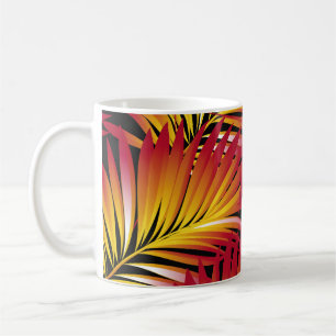 Mug Feuilles de palmiers tropicaux, feuilles de jungle