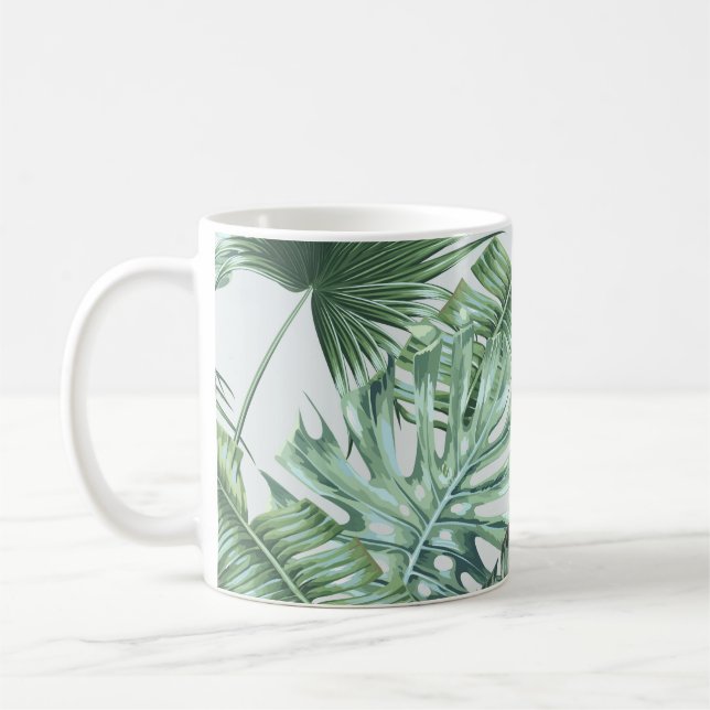 Mug Feuilles de palmiers tropicaux, monstère, feuille  (Gauche)