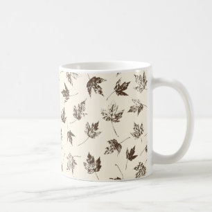 Mug Feuilles d'érable d'automne à la crème - motif san