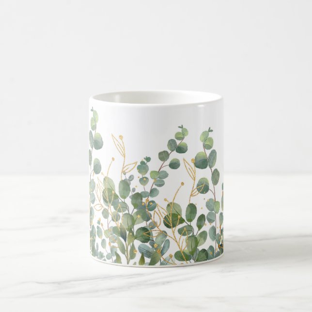 Mug Feuilles D'Eucalyptus Botanique Or Et Vert (Centre)